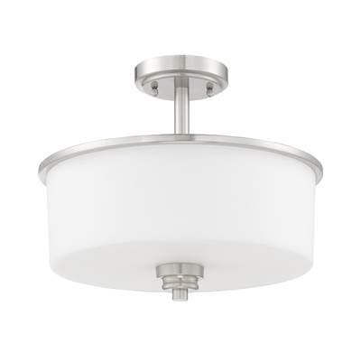 Craftmade Bolden 2 Light Convertible Semi Flush in Brushed Polished Nickel (white Glass) -...