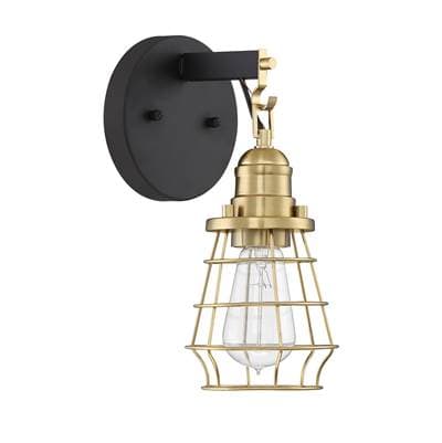 Craftmade Thatcher 1 Light Wall Sconce in Flat Black/satin Brass - Flat Black Satin Brass