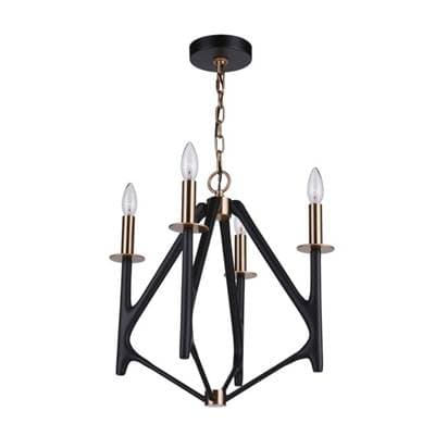 Craftmade the Reserve 4 Light Chandelier in Flat Black/satin Brass - Flat Black Satin Brass by Craftmade