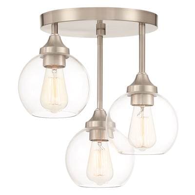 Craftmade Glenda 3 Light Semi Flush - Brushed Polished Nickel
