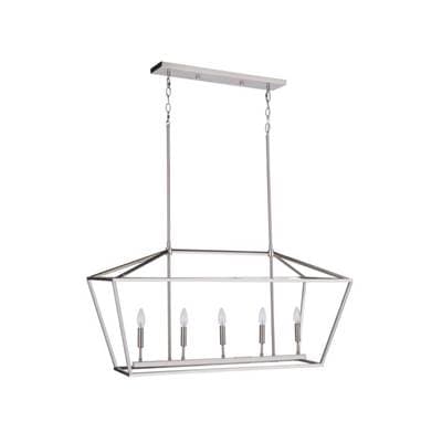 Craftmade Flynt II 5 Light Island in Flat Black/brushed Polished Nickel - Flat Black Brushed...