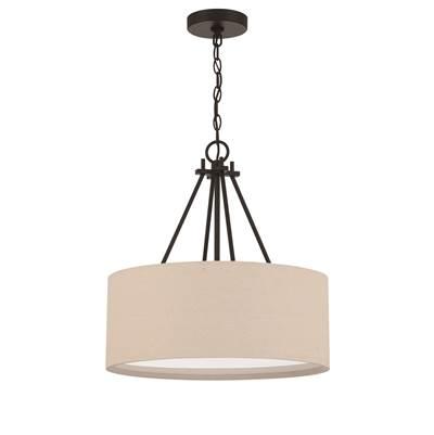 Duke 3 Light 18'' Pendant in Flat Black by Craftmade