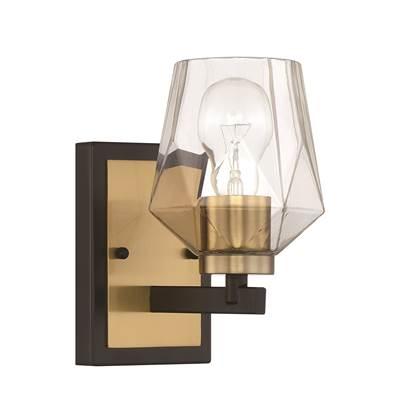 Avante Grand 1 Light Sconce in Flat Black/Satin Brass by Craftmade