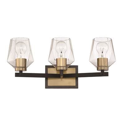 Craftmade Avante Grand 3 Light Vanity in Flat Black/satin Brass - Flat Black Satin Brass by Craftmade