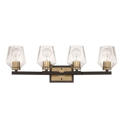 Avante Grand 4 Light Vanity in Flat Black/Satin Brass by Craftmade