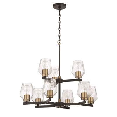 Craftmade Avante Grand 9 Light Two-tier Chandelier in Flat Black/satin Brass - Flat Black Satin... by Craftmade