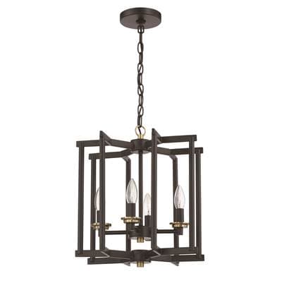 Craftmade Avante Grand 4 Light Cage Foyer in Flat Black/satin Brass - Flat Black Satin Brass by Craftmade