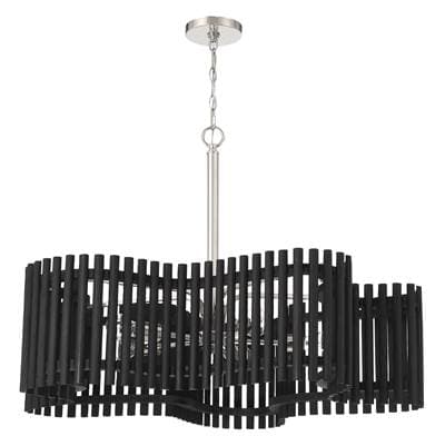 Craftmade Freeform 5 Light Large Chandelier in Polished Nickel/black Walnut - Polished Nickel...