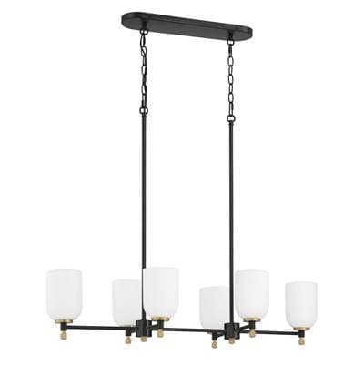 Craftmade Council 6 Light Island in Flat Black/satin Brass - Flat Black Satin Brass