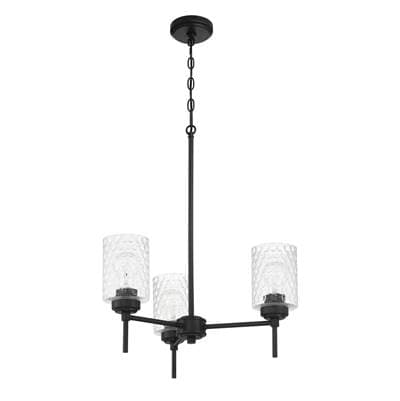 Craftmade Claire 3 Light Chandelier - Flat Black