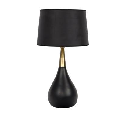 1 Light Metal/Poly Base Table Lamp in Black/Antique Brass by Craftmade