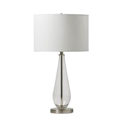 1 Light Glass/Metal Base Table Lamp in Clear Glass/Brushed Polished Nickel