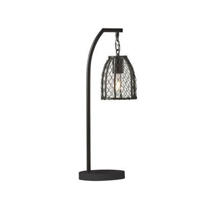 1 Light Metal Base Table Lamp in Faux Wood/ Black by Craftmade