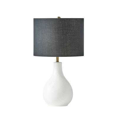 1 Light Ceramic Base Table Lamp in White