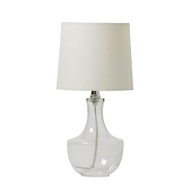 1 Light Clear Glass Base Table Lamp