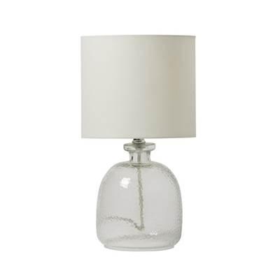 1 Light Textured Clear Glass Base Table Lamp