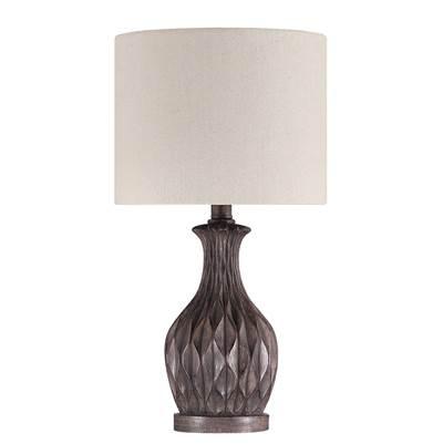 1 Light Resin Base Table Lamp in Carved Painted Brown (2 Pack) by Craftmade