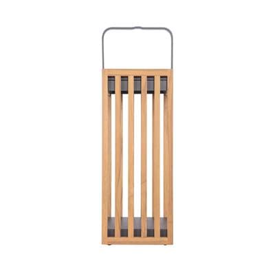 Craftmade Teak Solar LED Outdoor Rechargeable Table Lamp in Teak/textured Grey - Teak Textured Grey by Craftmade