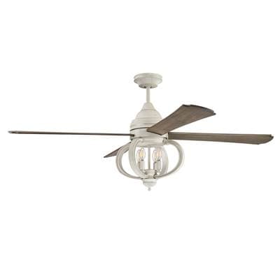 Craftmade Augusta 60'' 4-Blade Ceiling Fan in Cottage White W/ Driftwood Blades; Integrated Light...