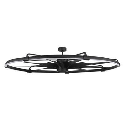 Axel 80'' 9-Blade Ceiling Fan in Flat Black w/ Flat Black Blades,  Integrated Light Kit by Craftmade