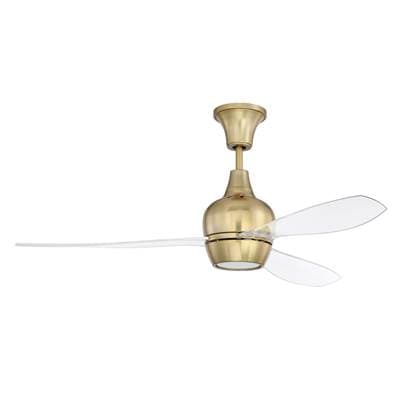 Craftmade Bordeaux 52'' 3-Blade Ceiling Fan in Satin Brass W/ Acrylic Blades; Light Kit Included... by Craftmade