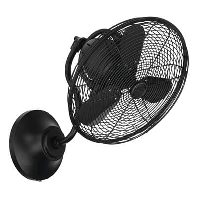 Craftmade Bellows I 14'' 3-Blade Hard-wired Indoor/outdoor (damp) Wall Fan in Flat Black W/ Flat... by Craftmade