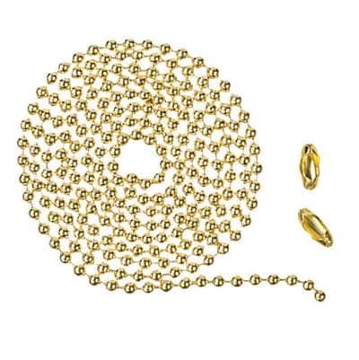 Craftmade 36'' Beaded Chain and 2 Connectors in Burnished Brass - Bright Brass by Craftmade