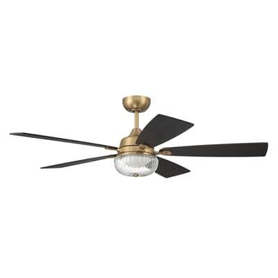 Craftmade Chandler 52'' 5-Blade Ceiling Fan in Satin Brass with Flat Black/black Walnut Blades,...