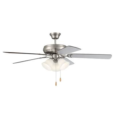 Craftmade Decorator's Choice 52'' 5-Blade 3 Light Ceiling Fan in Brushed Polished Nickel W/...