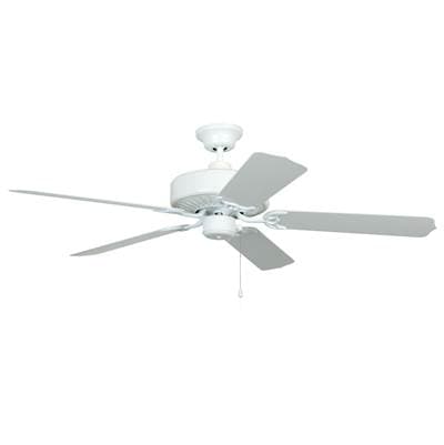 Craftmade Enduro Plastic 52'' 5-Blade Ceiling Fan in White W/ White Blades; Light Kit Optional... by Craftmade