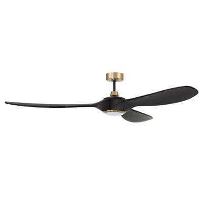 Craftmade Envy 84'' 3-Blade Ceiling Fan in Flat Black/satin Brass W/ Flat Black Blades; Light Kit... by Craftmade