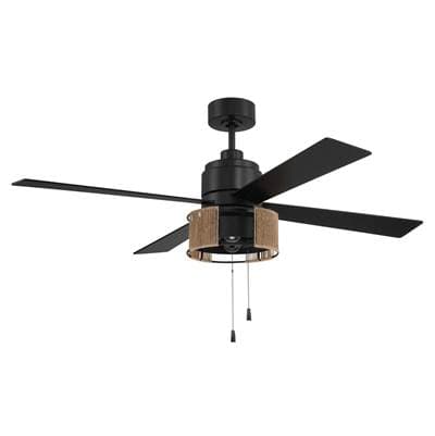 Craftmade Kensey 52'' 4-Blade Ceiling Fan in Flat Black W/ Flat Black/natural Oak Blades;... by Craftmade