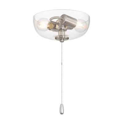2 Light Bowl Light Kit in Brushed Polished Nickel (Clear Glass)