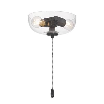 Craftmade 2 Light Bowl Light Kit in Flat Black (clear Glass) by Craftmade