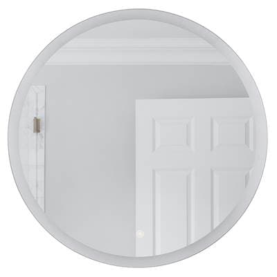Craftmade 28'' Round Back Lit LED Mirror, Defogger and Dimmer, 3000K/4000K/5000K - White by Craftmade