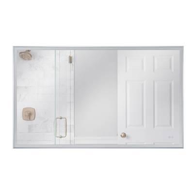 60'' x 36'' Rectangle Brushed Polished Nickel Framed Front Lit LED Mirror, Defogger And Dimmer, 3000-5000K