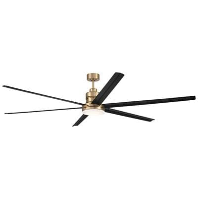 Craftmade Mondo 80'' 6-Blade Indoor Ceiling Fan in Satin Brass/flat Black with Flat Black Blades,...