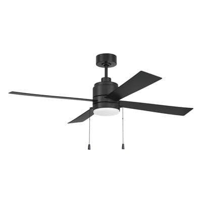 Craftmade Outdoor Mccoy 52'' 4-Blade Indoor/outdoor (wet) Ceiling Fan W/ Pull Chain in Flat Black...