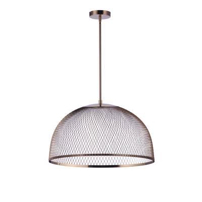 24.25'' Diameter Sculptural Statement Metal Mesh Dome Pendant in Satin Brass by Craftmade