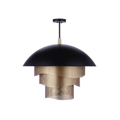 Craftmade 31.25'' Diameter Sculptural Statement Dome Pendant with Perforated Metal Shades in Flat... by Craftmade