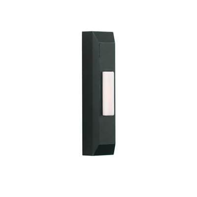 Craftmade Surface Mount LED Lighted Push Button, Thin Rectangle Profile - Flat Black