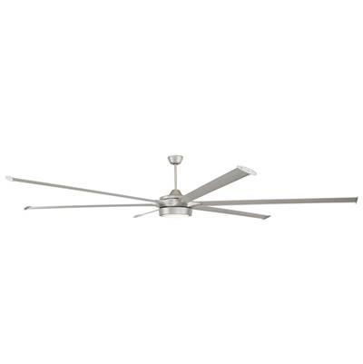 Prost 120'' 6-Blade Indoor/Outdoor (Damp) Ceiling Fan in Painted Nickel w/ Painted Nickel Blades,  Light Kit Included (optional)