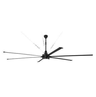 Prost 144'' 6-Blade Indoor/Outdoor (Damp) Ceiling Fan in Flat Black w/ Flat Black Blades,  Light Kit Included (optional)