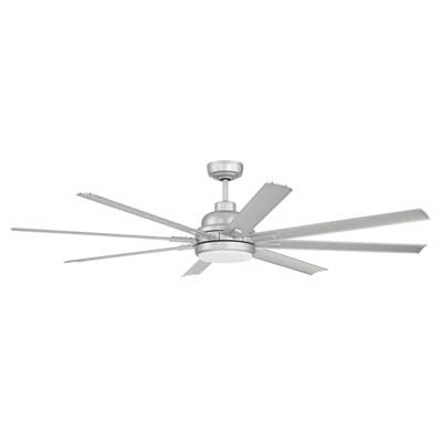 Craftmade Rush 65'' 8-Blade Indoor/outdoor (wet) Ceiling Fan in Painted Nickel W/ Painted Nickeld...