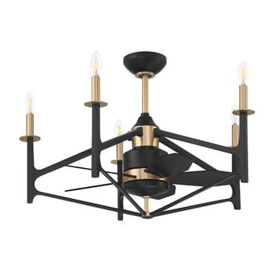 Craftmade the Reserve 32 24'' 5-Blade Ceiling Fan in Flat Black/satin Brass W/ Flat Black Blades,... by Craftmade