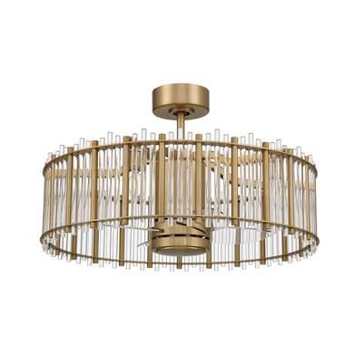 Reveal 24'' 4-Blade Ceiling Fan in Satin Brass w/ Clear Acrylic Blades,  Integrated Light Kit by Craftmade