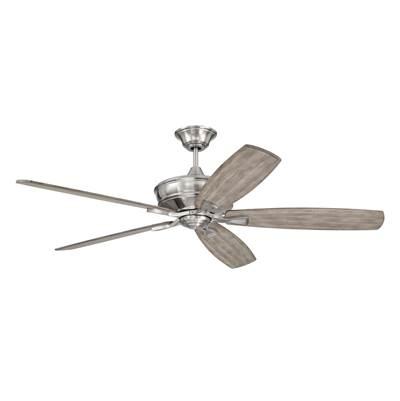 Santori 60'' 5-Blade Ceiling Fan in Brushed Polished Nickel w/ Coffee Blades; Light Kit Optional (Not Included) by Craftmade