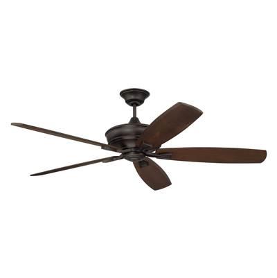 Santori 60'' 5-Blade Indoor/Outdoor (Damp) Ceiling Fan in Espresso w/ Walnut Blades; Light Kit Optional (Not Included) by Craftmade