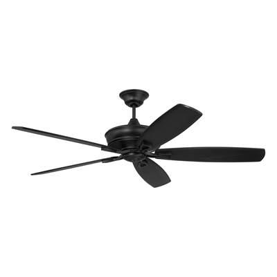 Santori 60'' 5-Blade Indoor/Outdoor (Damp) Ceiling Fan in Flat Black w/ Flat Black Blades; Light Kit Optional (Not Included) by Craftmade
