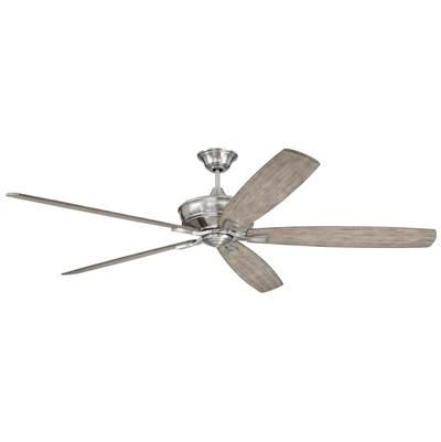 Santori 72'' 5-Blade Ceiling Fan in Brushed Polished Nickel w/ Coffee Blades; Light Kit Optional (Not Included)